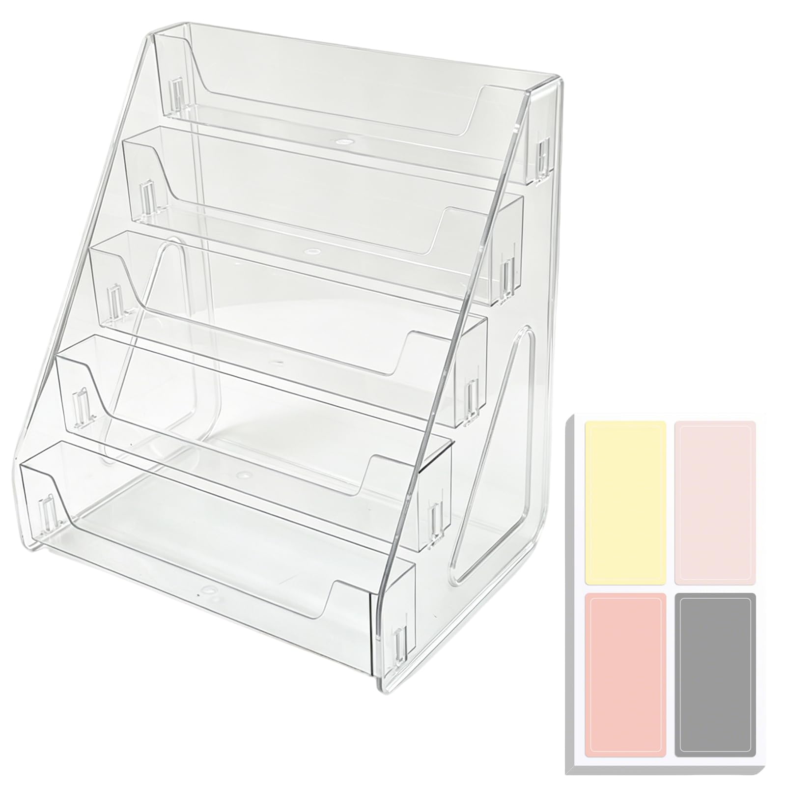 41PCS Trading Card Display Stand Set,Clear Acrylic Tiered Vertical Holder
