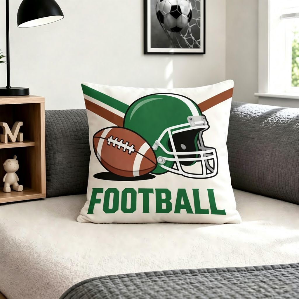 Vintage Football Helmet Throw Pillow Covers -12x12