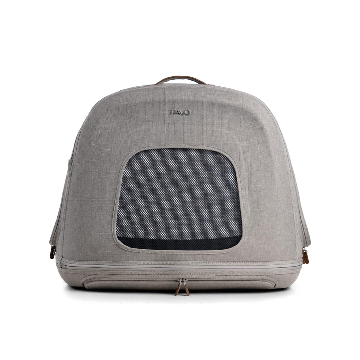 Tavo Crispin Haustier-Transportbox Small – Crash-getestete Auto-Transportbox für Hunde & Katzen, ISOFIX & Top-Tether Befestigung, 360° Mesh-Belüftung, 2 Waschbare Matratzen, Faltbar, Merle