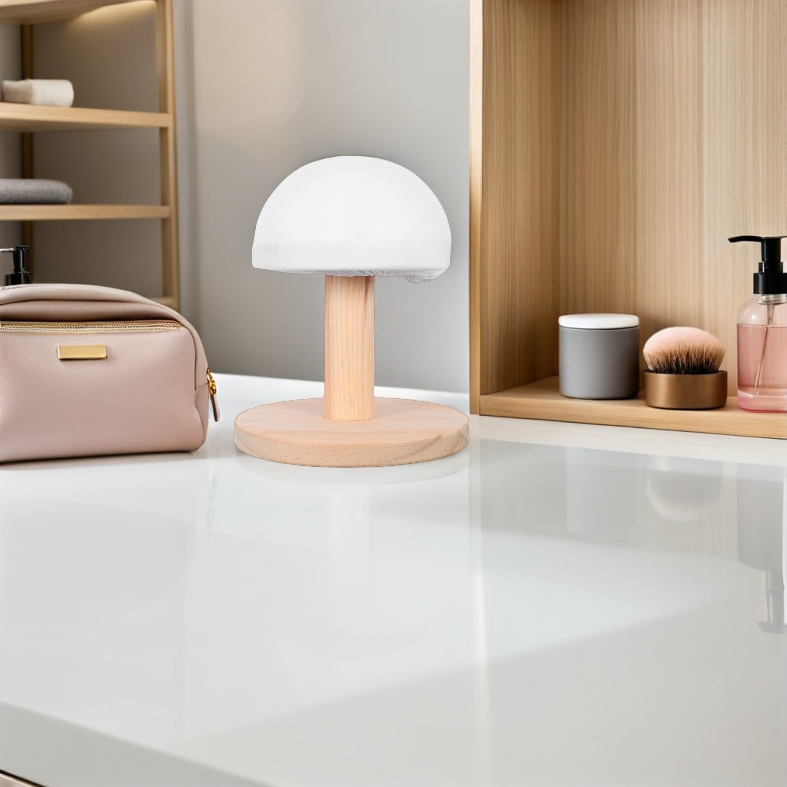 Lurrose Asse da Stiro Portatile in Legno Piccolo con Cuscino Imbottito per Polsini Maniche e Colletti Sgabello Ergonomico Compatto per Stiratura di Reggiseni e Accessori per Uso