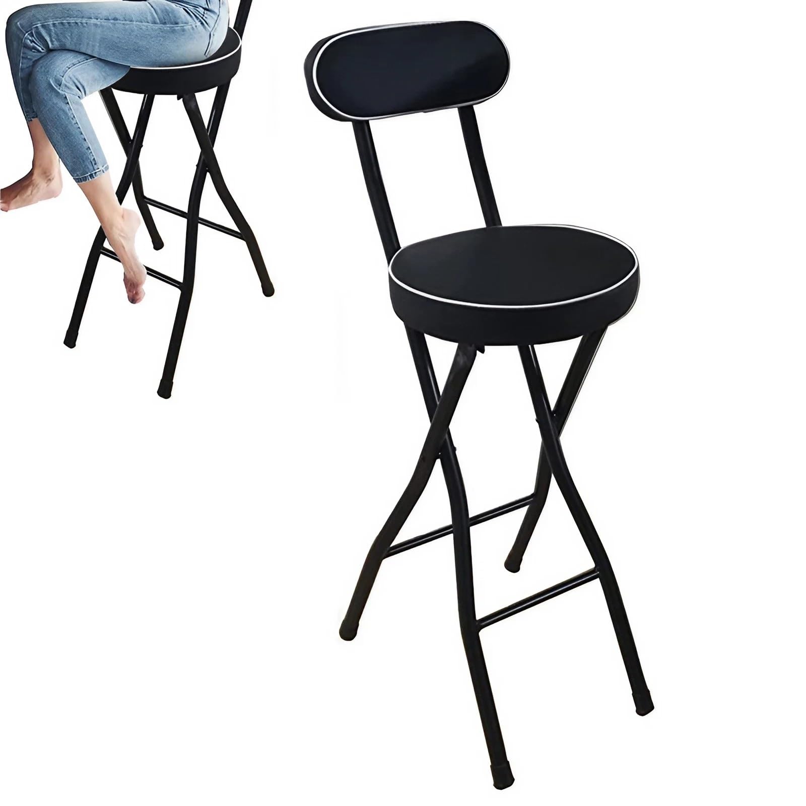 Chaise haute portable pour petit espace avec dossier et repose-pieds confortable