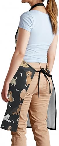 Miniatura 3 de Delantal para perros y mascotas, impermeable, ajustable, con 2 bolsillos, para cachorros, perros, lindos y divertidos delantales de animales para