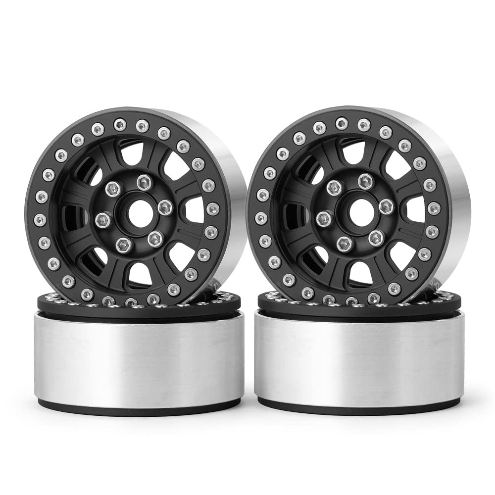 MOHERO 1.9" Alloy Beadlock Wheel Rims for RC 1/10 Axial SCX10 CC01 D90 TRX-4 Crawler
