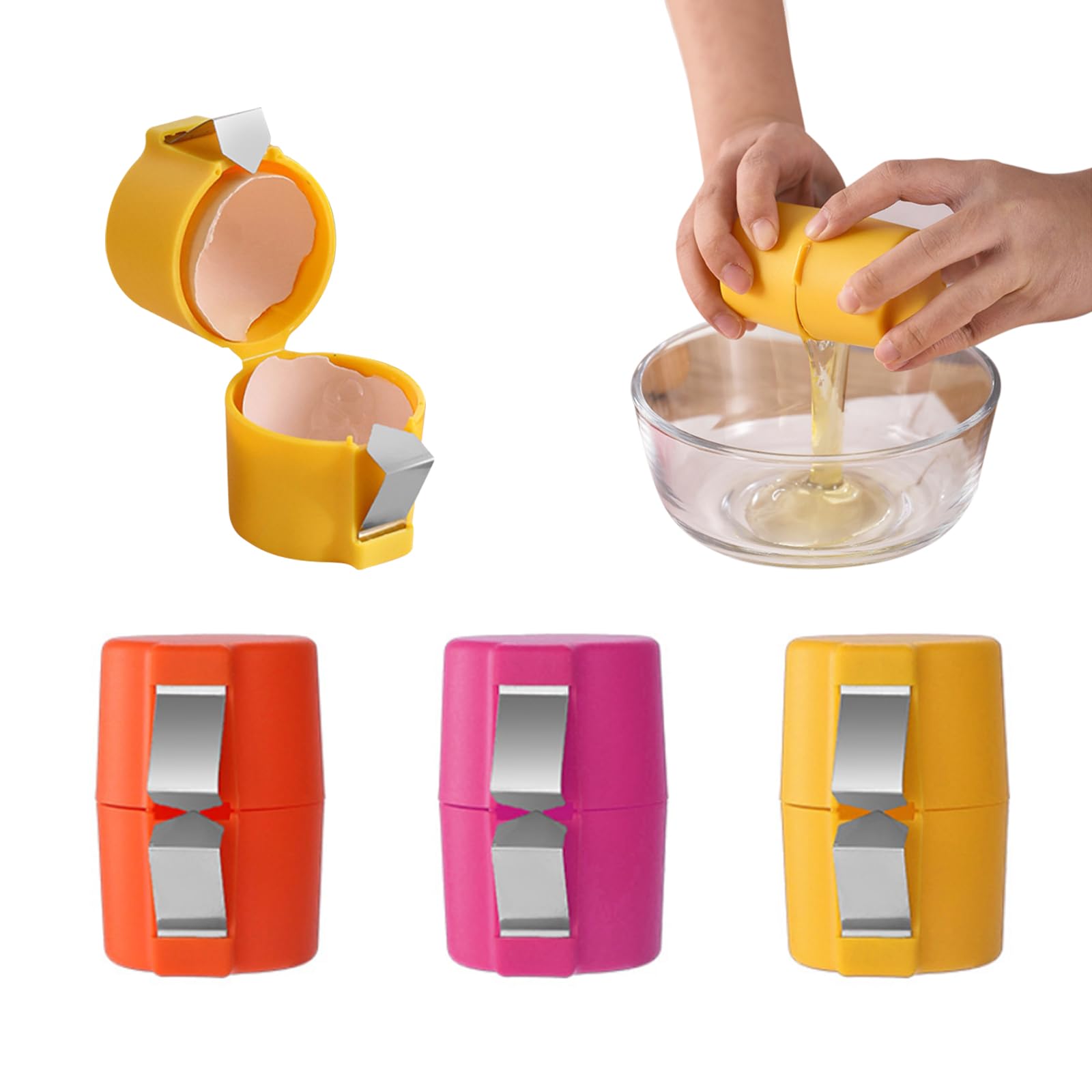 3 Packs Egg Cracker Tool, Handheld Egg Cutting Tool, Eggshell Remover, Kitchen Egg Shell Cutter Tool, Portable Eggshell Opener Baking Accessories for Home Dorm Kitchen