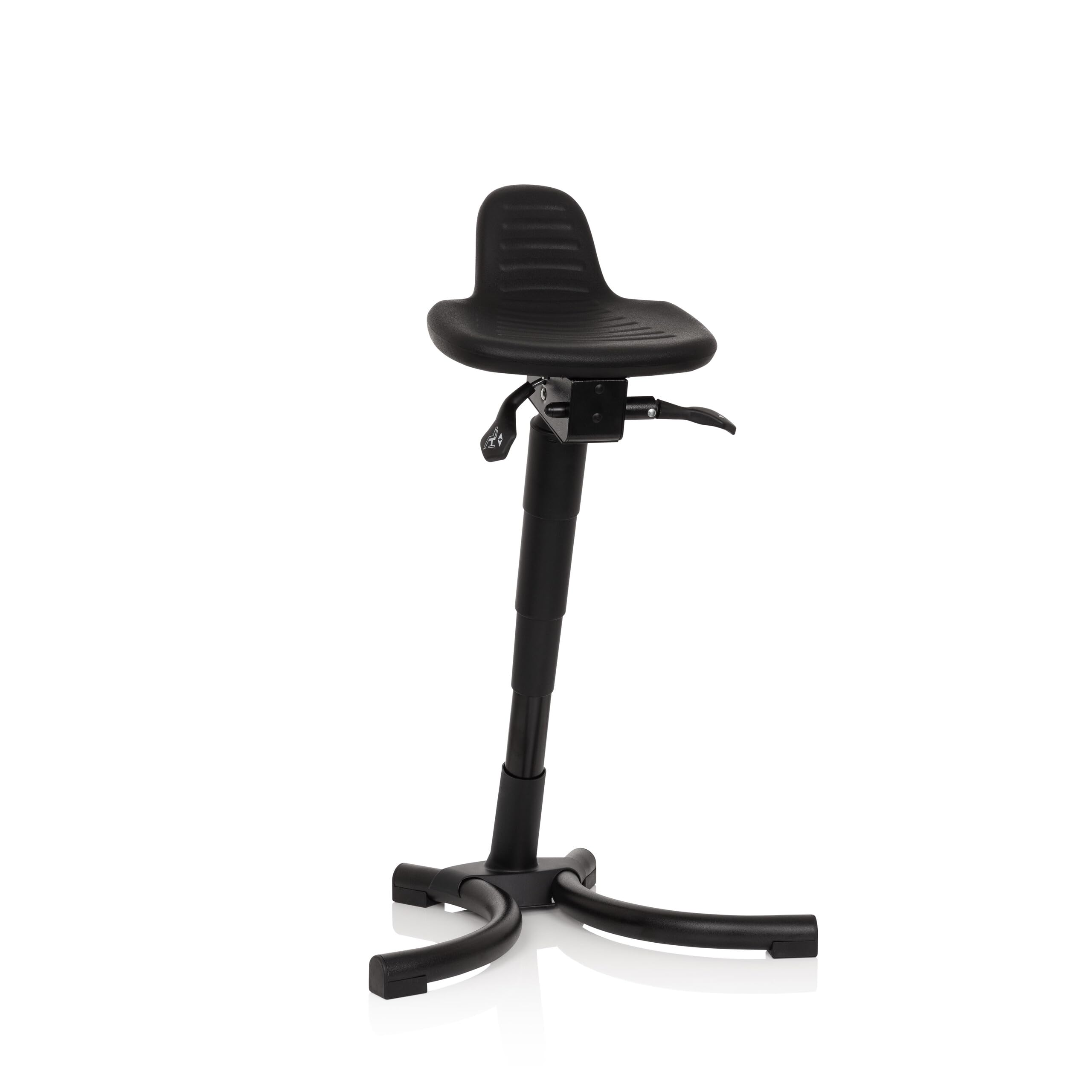 hjh OFFICE 830026 Stehhilfe TOP Work 34 Hartschaum Arbeitshocker ergonomisch mit Rückenstütze, Höhe & Neigung verstellbar