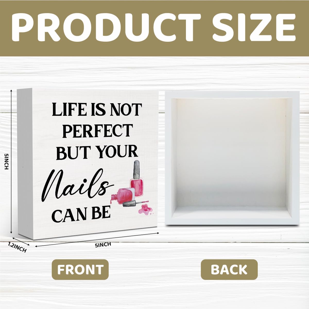 Nail Salon Decor Nail Tech Decor for Home Bedroom Office Desk Gifts for Manicurist Women Friends Nails Lovers 5 x 5 Inches