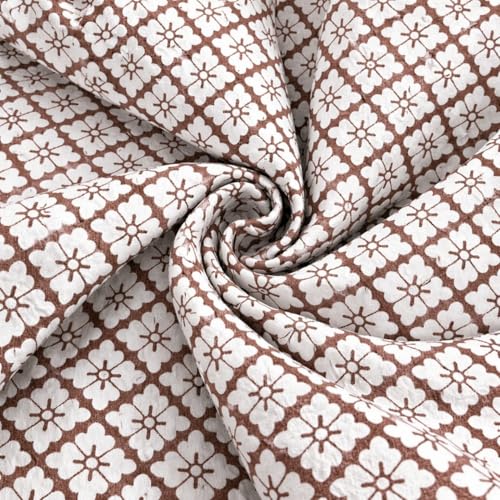 Image of HOMETHREADS Stretchable Elastic Jacquard Chair Seat Cover | Removable, Washable & Durable Chair Protector | Ideal for Dining Room, Kitchen, Restaurant & Party Chairs (F Brown, Pack of 4)