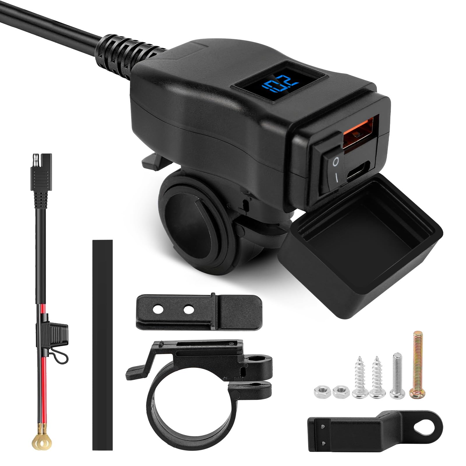 Presa Accendisigari Auto Doppia USB 4.2A 12-24V Con Fili Per Installazione