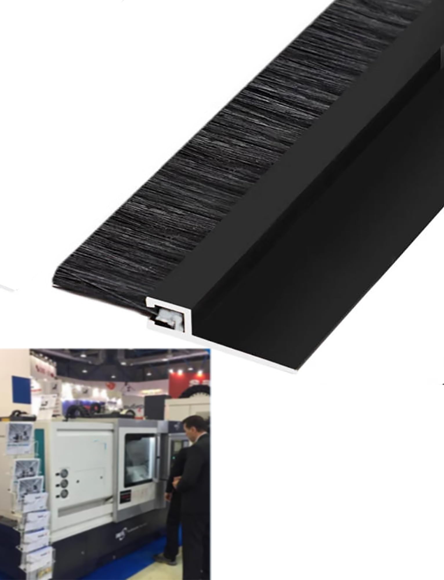 Szczotka paskowa, Uszczelka szczotkowa aluminiowa F-Slot z włosiem nylonowym do obudowy maszyny CNC, różne rozmiary(W 2.7 x L 8cm)