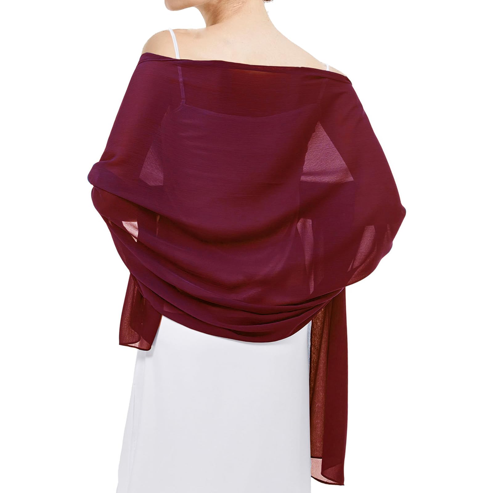 Chiffon Stola für Damen - Elegantes Schultertuch für Abendkleider - Leichter & Hauchzarter Schal für Hochzeit, Party & Festliche Anlässe