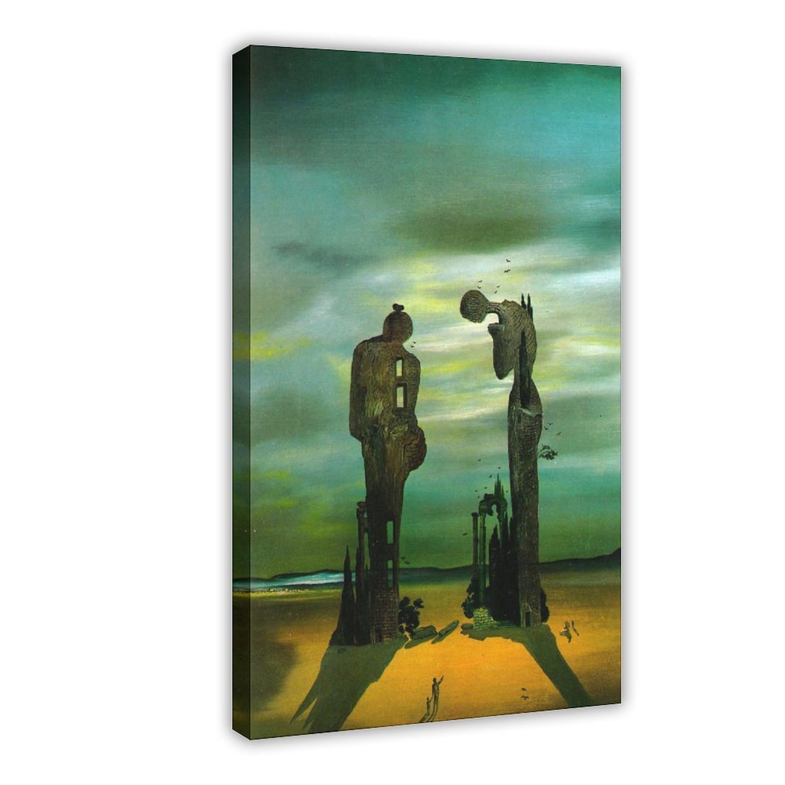 WCYB Archeological Reminiscence Millet's Angelus by Salvador Dali Posters Prints Canvas Deco Paintings Wall Art Frame 12" L X 18" W