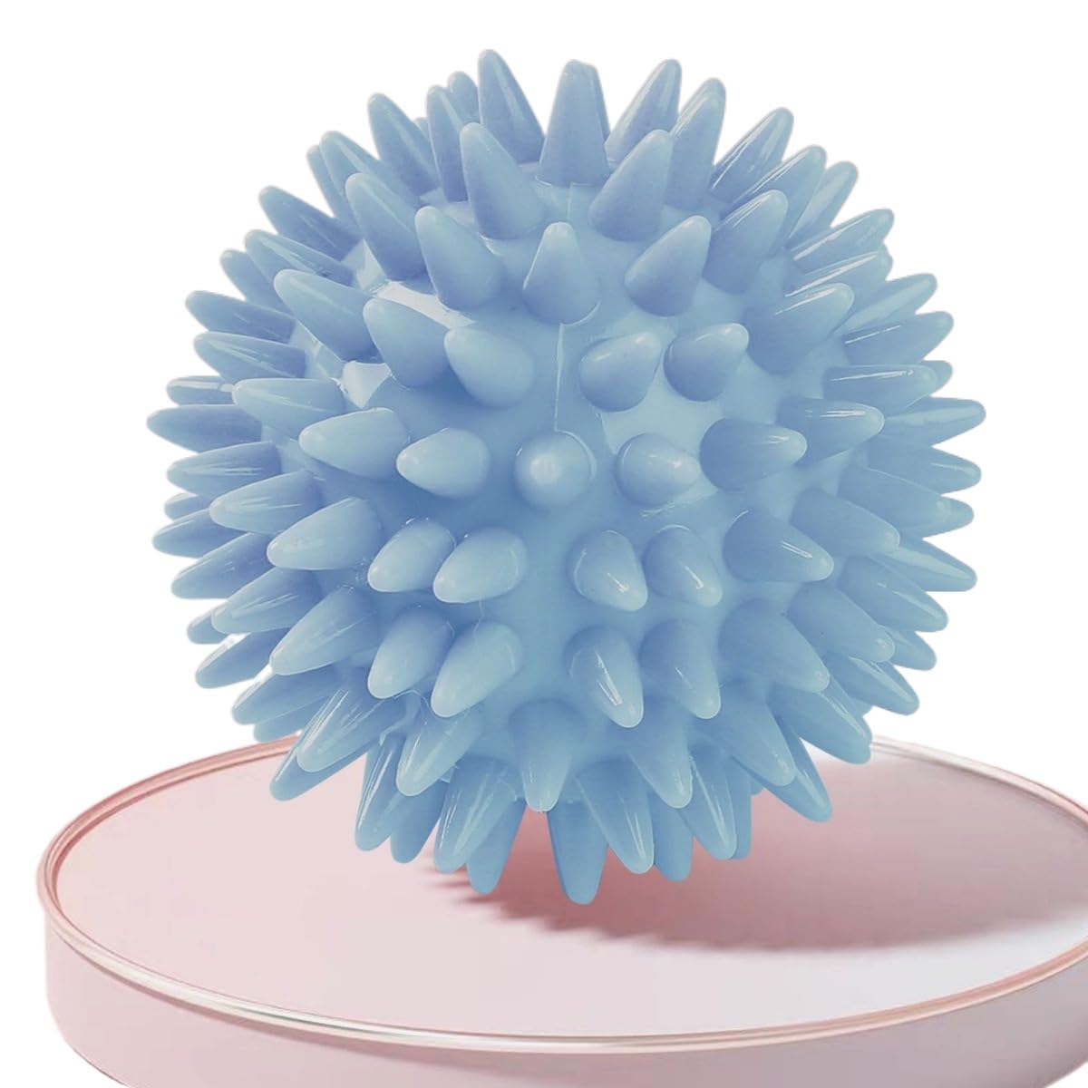 DAFORERAL Hollow Spiked TPR Ball Dog Toy with Squeaker Chew-Resistant Interactive Toy for Teeth Cleaning and Play Lightweight