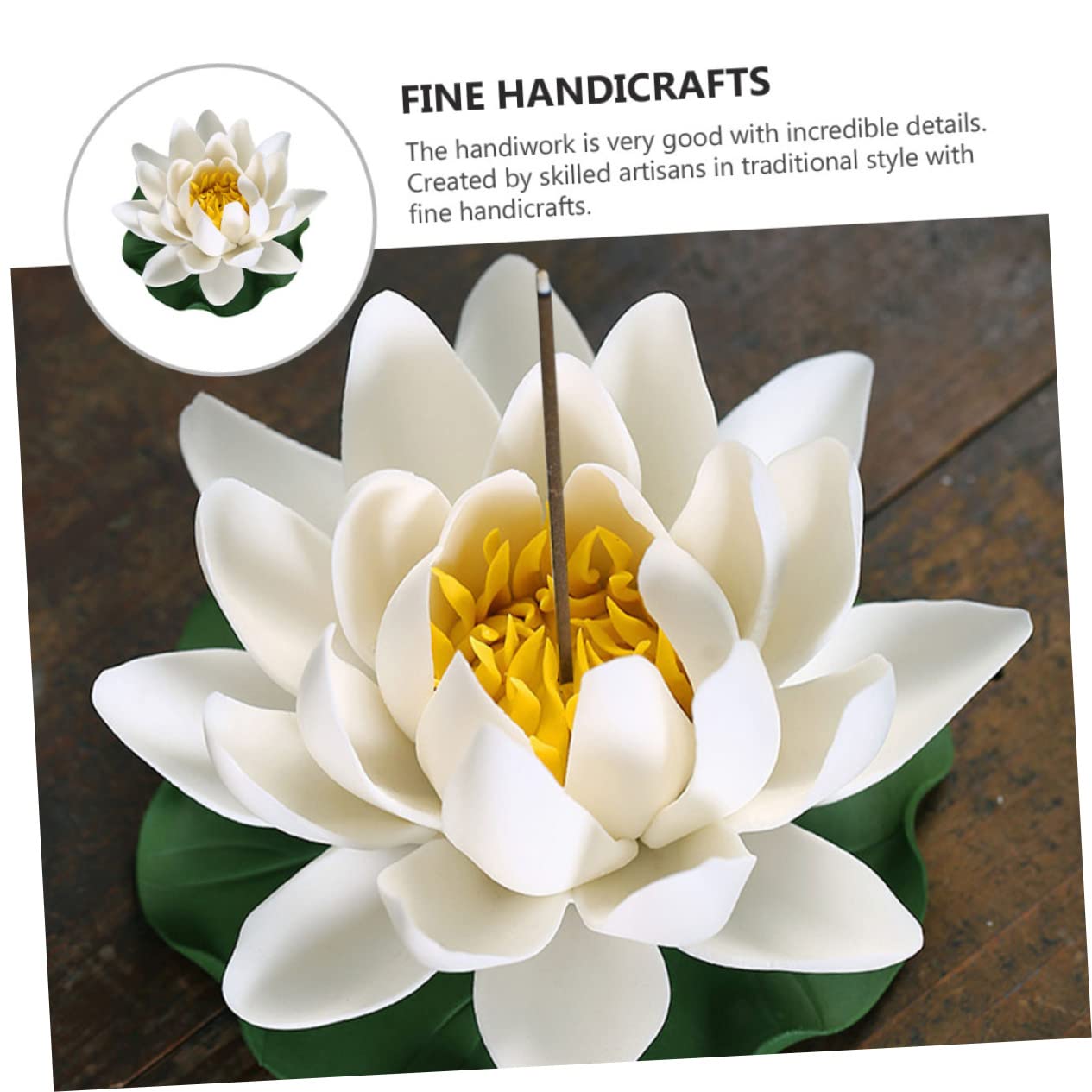 Cabilock 2 Piezas Soporte de Incienso de Cerámica Forma de Flor Base Decorativa para Hogar Zen para y Decoración de Interiores