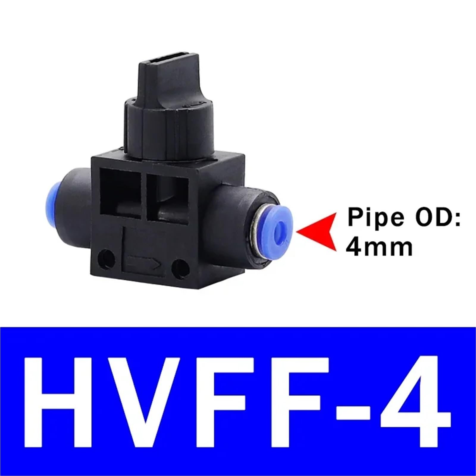 HVFF Raccordo pneumatico a 2 vie connettore tubo flessibile 4 mm 6 mm 8 mm 10 mm 12 mm parti interruttore in plastica 10/50/200 pezzi (HVFF-4,10 pezzi)