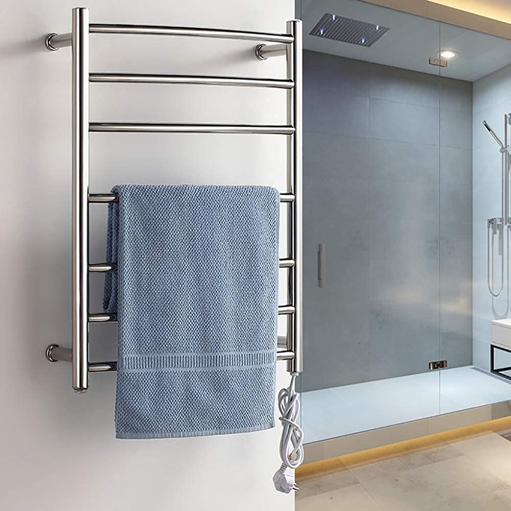 Amazon.co.jp: Bathroom Electric Towel Rack, Wall Mounted Stainless Steel Towel  Warmer, 7 Bar Heated Towel Rail Drying Rack, Polished Chrome Drying Rack,  27.5 X 20.4 X 4.9 Inches (Plug-In) : Home u0026 Kitchen