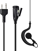 TWAYRDIO Earpieces for Midland Walkie Talkies LXT600VP3 LXT500VP3 GXT1050VP4 GXT1000VP4 GXT1000X3VP4 GXT1030VP4 High-grade 2 Pin G-shape Headset with Mic for Icom Radios F3 F4 F10 H2 H6 J12 M5 U12 U16
