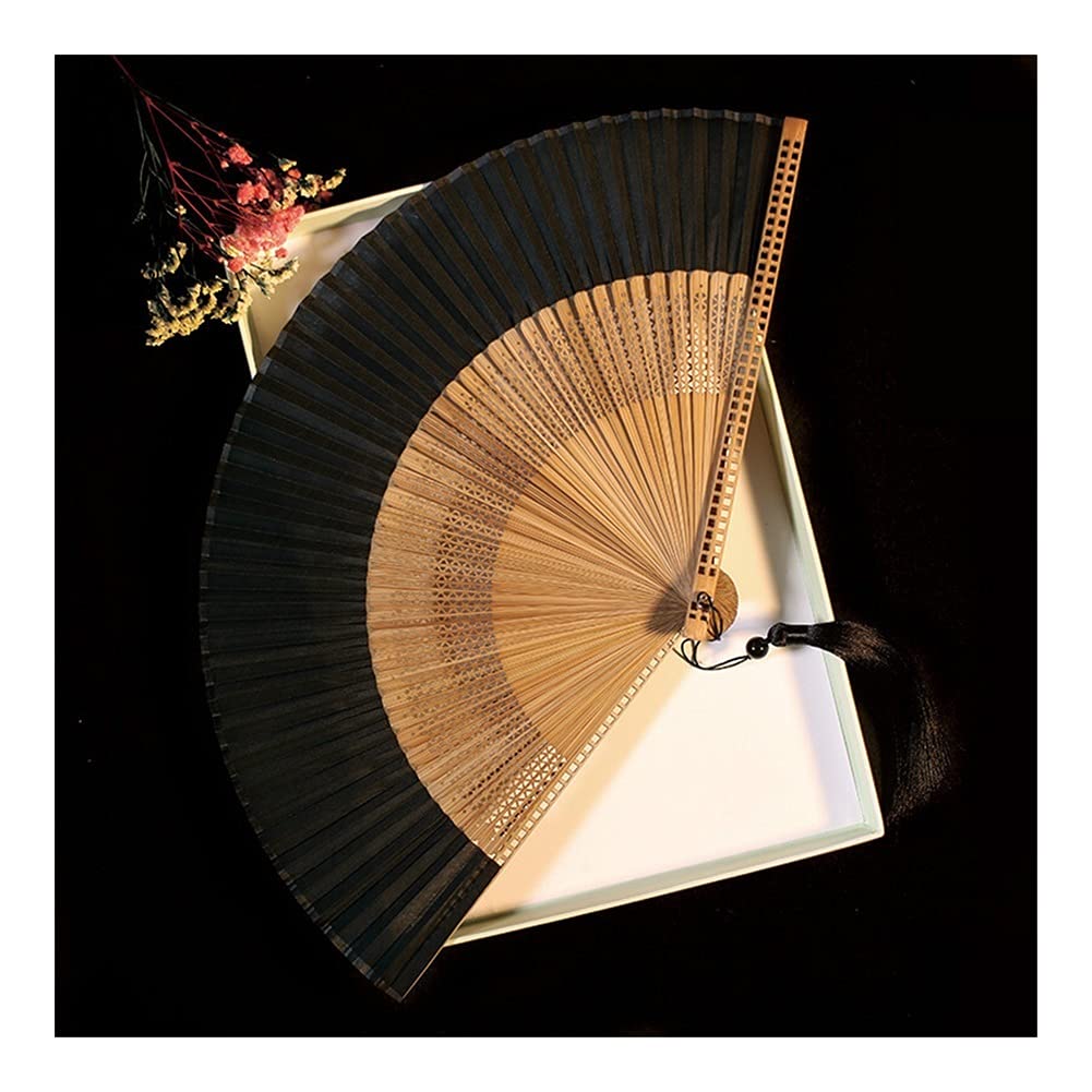NZPOST Folding fan Foldable Bamboo Fan For Flower Painting Handmade, Portable, Chinese Hanfu, Silk fan (A6)