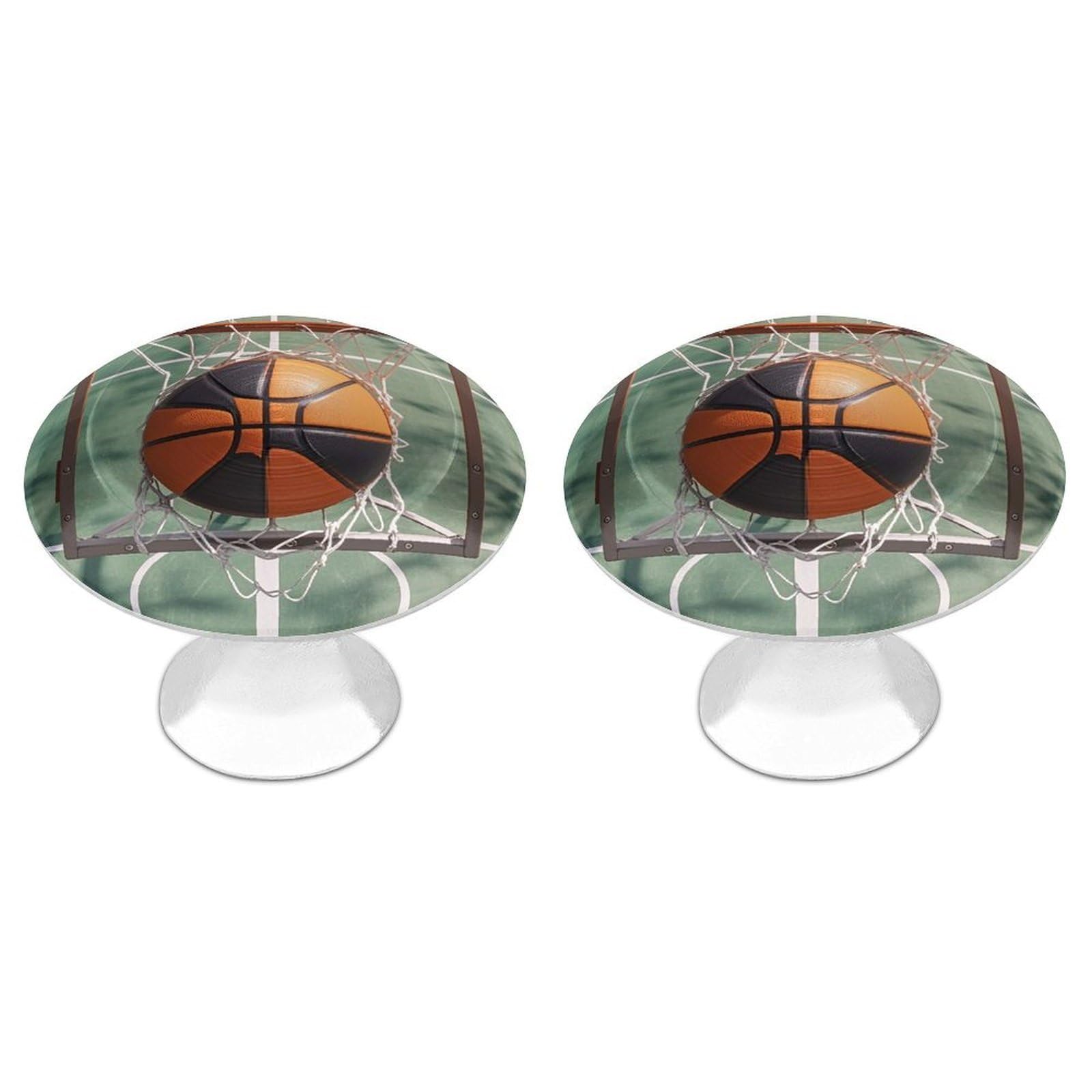 FekiLoot Round Cabinet Knob 2 Pack Kitchen Drawer Knobs Stainless Steel Round Drawer Pulls Modern Cabinet Hardware Basketball Drawer Hardware for Dresser Closet Door Knobs
