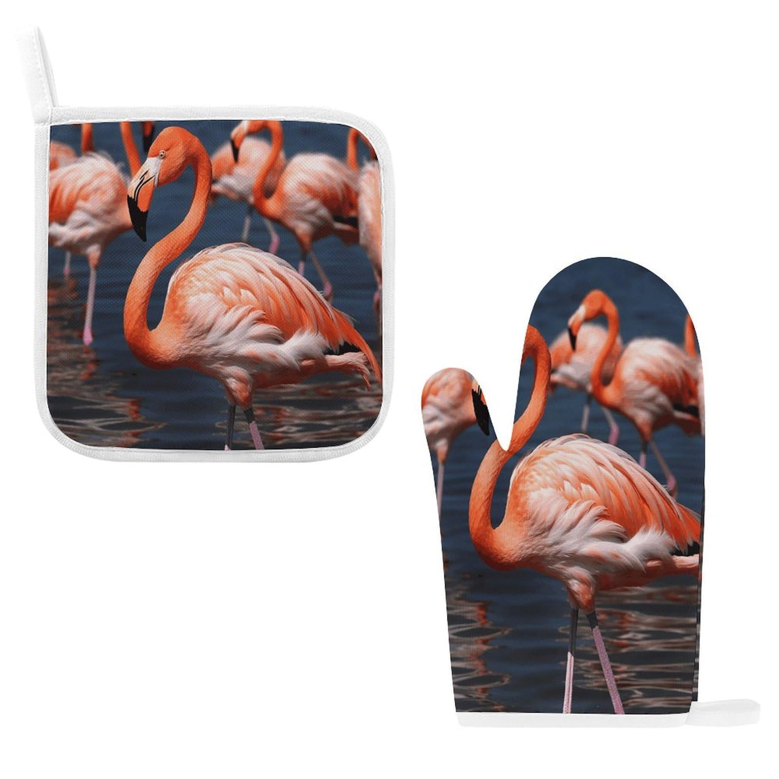 Fodpand Style Flamingo3 Oven Mitts And Pot Holders Sets