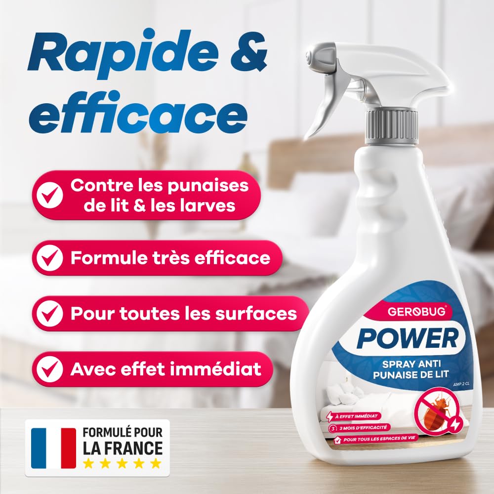 GEROBUG® Spray anti-punaises de lit 500 ml - Un moyen efficace pour lutter contre les punaises de lit