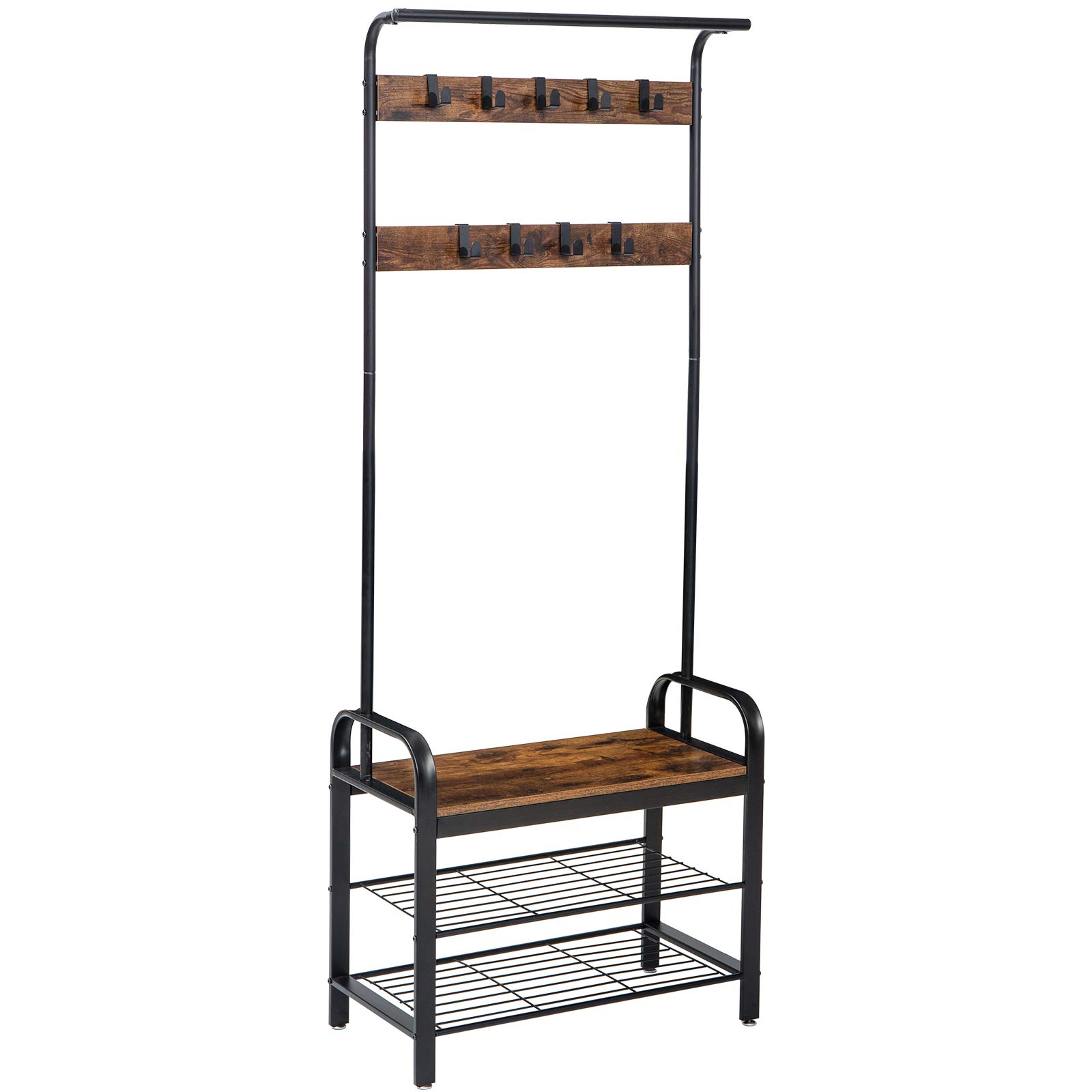 Buy IBUYKE Coat Rack, Shoe Bench, Hall Tree with Storage Shelf for