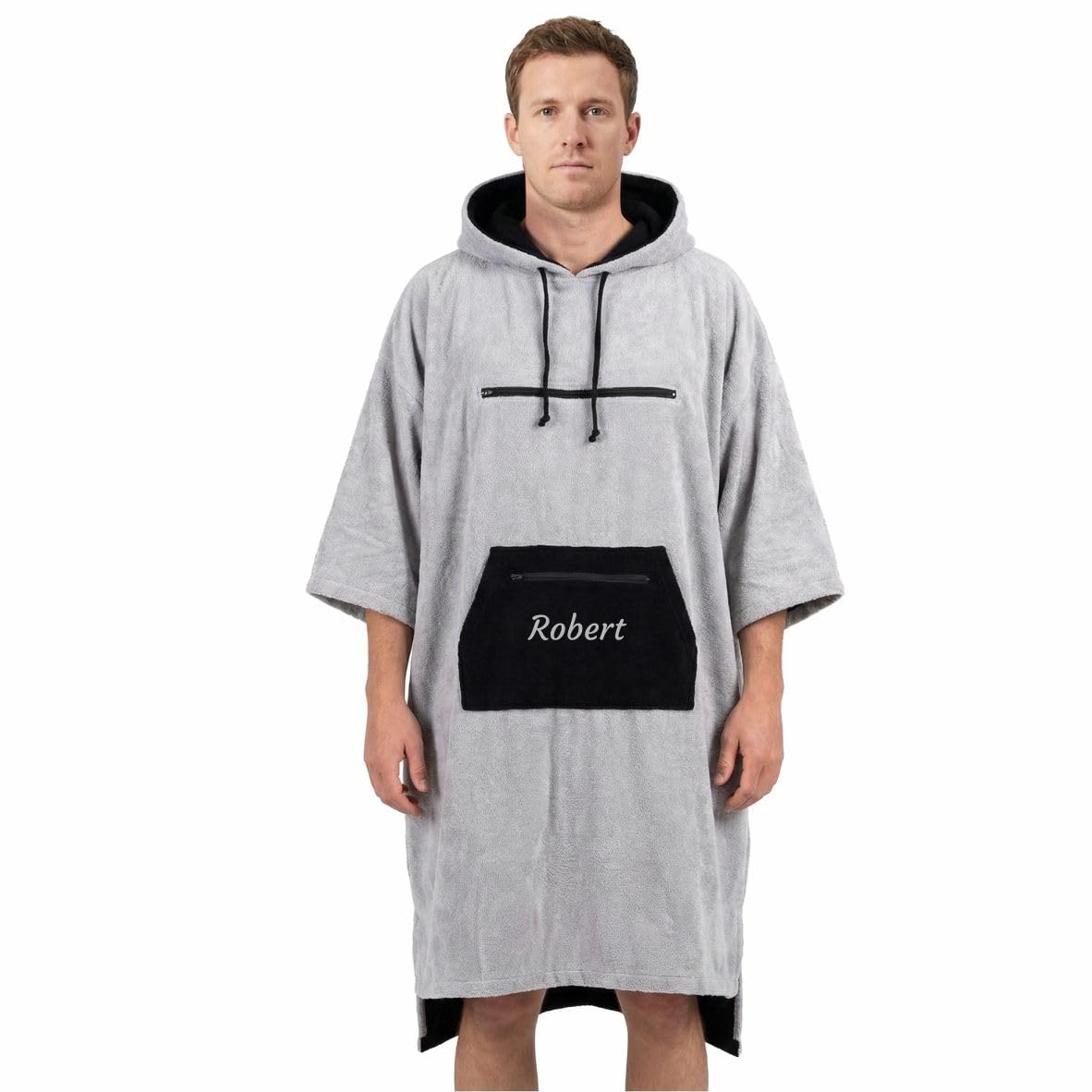 FOTOFOL personalisiert Badeponcho Unisex – Kapuzen-Bademantel für Damen & Herren, Tuch für Erwachsene - Unisex Bademantel - Badetuch