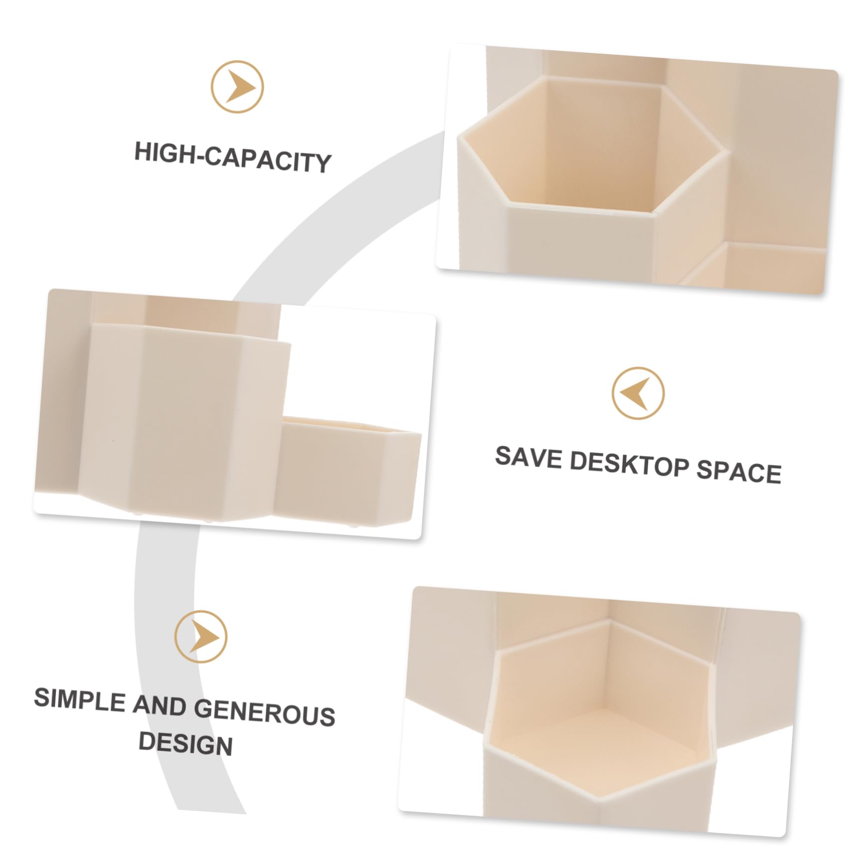 3pezzi Organizer Scrivania Multifunzionale Portapenne e Portaoggetti Cosmetici Design Esagonale Per