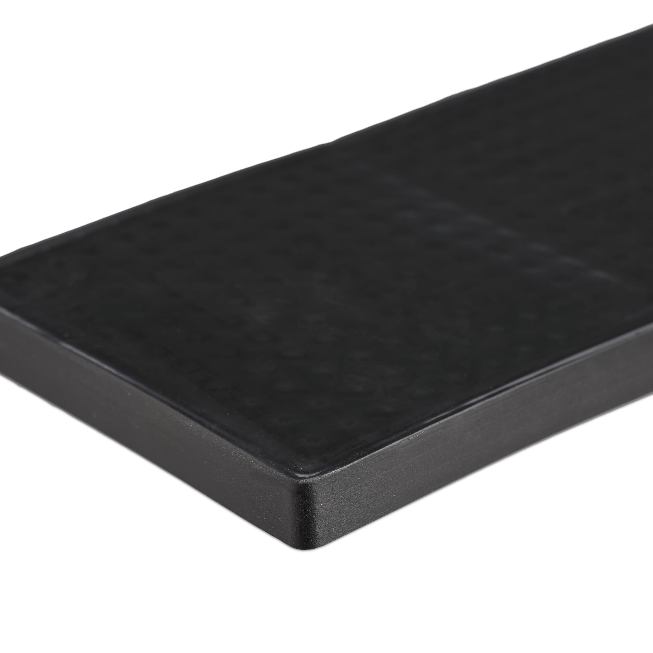 Relaxdays Tappetino Scolapiatti, Set 2, Tappeto per Lavello Cucina, Bar Mat 60x8 cm, Cola Piatti e Bicchieri, PVC, Nero