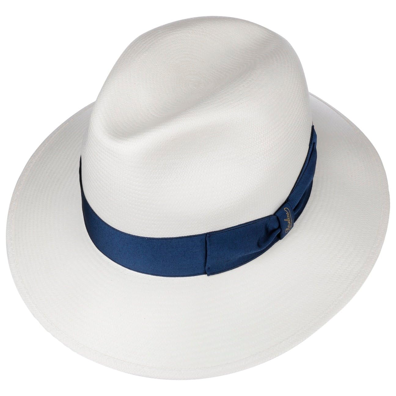 Borsalino Chapeau Panama Big Brim Femme/Homme - Made in Italy Paille de Bogart avec Ruban Gros Grain, Grain Printemps-ete Ete