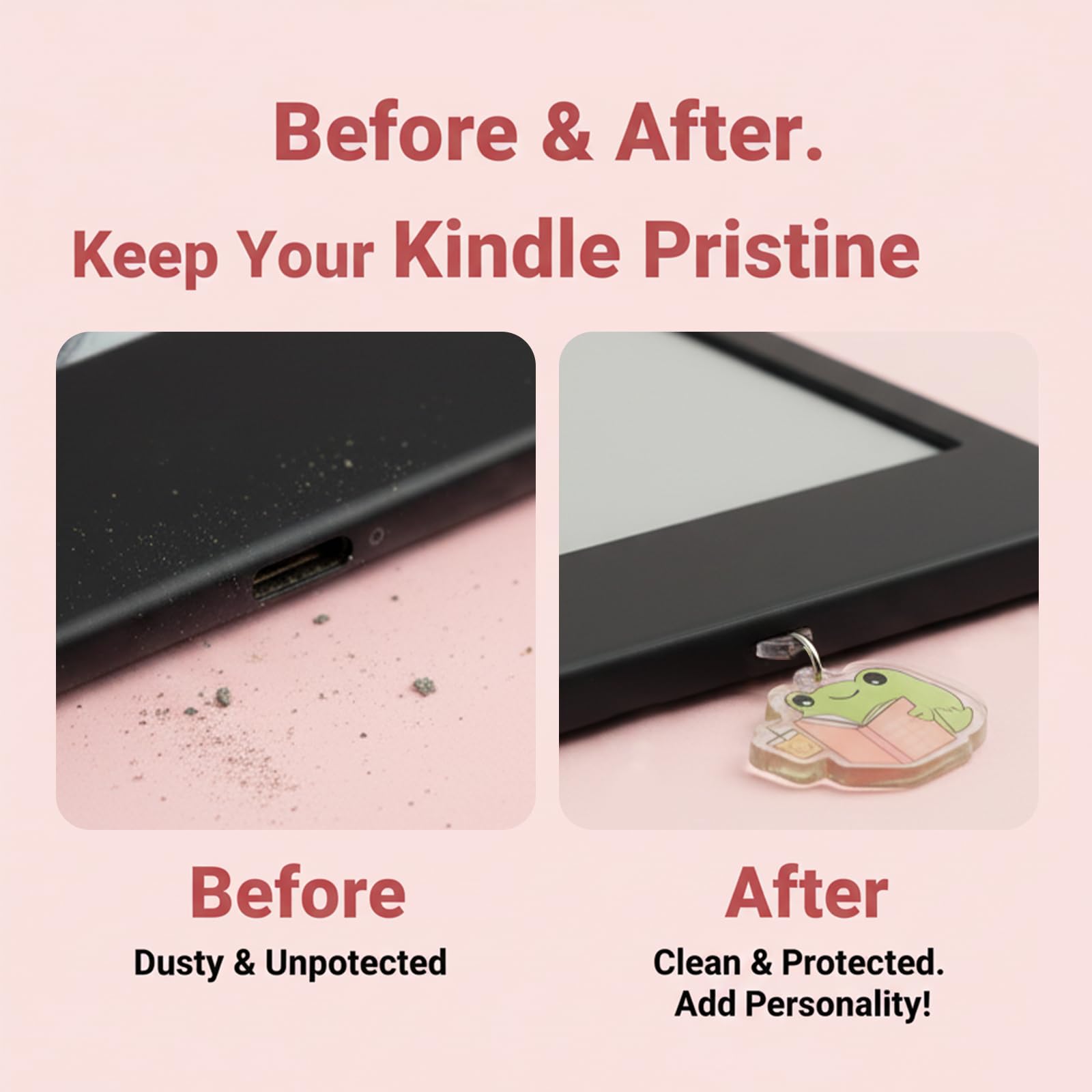 JYNVO 9 Pièces Breloques Anti-Poussière Amusantes, Micro USB Compatible avec Kindle Paperwhite 1-4/10/Oasis 1-3, E-Reader & Téléphones Android - Accessoires Kindle Femme - 5