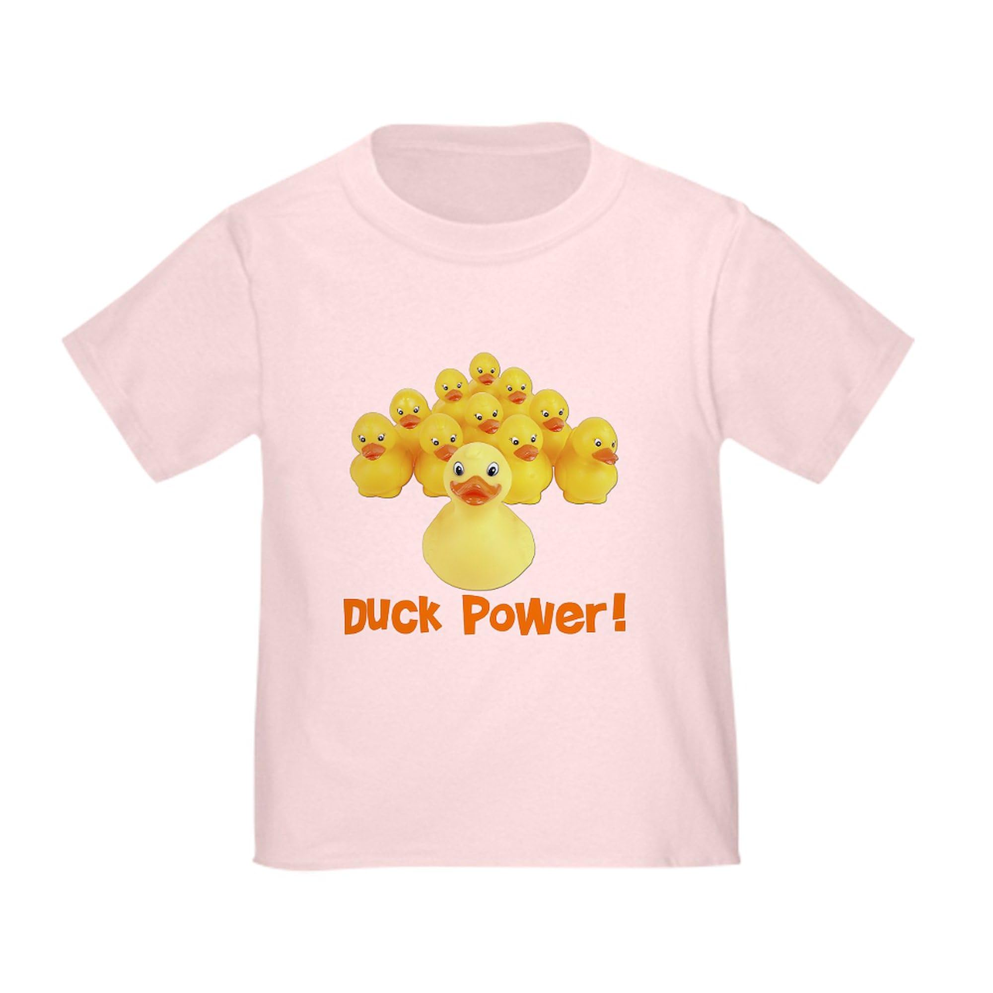CafePress Duck Power! Toddler T Shirt Toddler Graphic Tee, 100% Cotton Pink