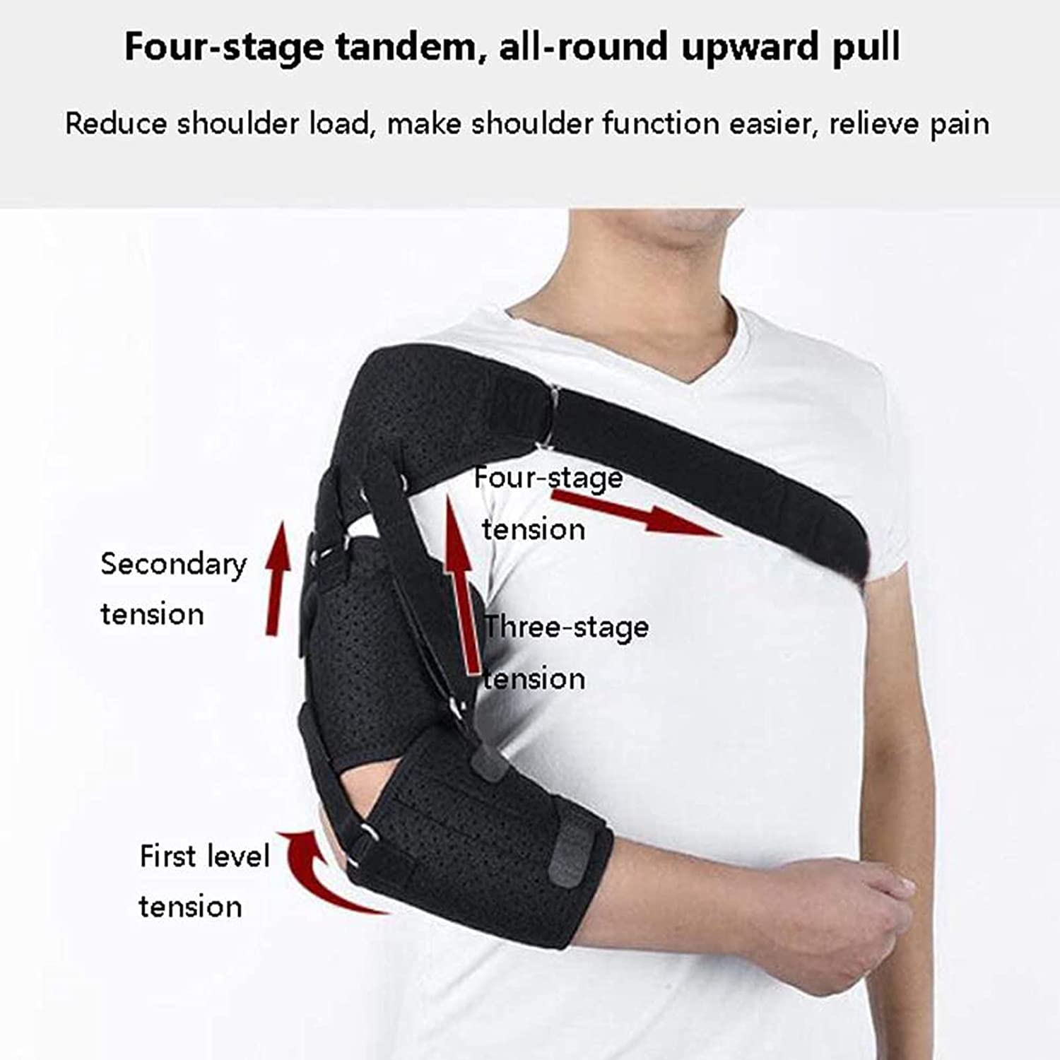 Cabestrillo para rehabilitación de subluxación de Hombro Ajustable, Soporte para articulación acromioclavicular dislocada, Alivio del Dolor de Hombro congelado (Color: Fortalecer)