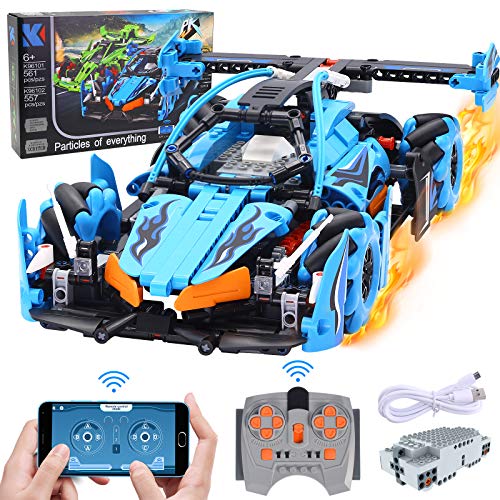 GRESAHOM Remote Control Car Building Kits,2.4 Ghz RC Race DIY Building Blocks Car with Power Motors 360Â°Rotating Stunt 4x4 Car Programmable Engineering Learning Set for Kids 6+Year Old,557PCS