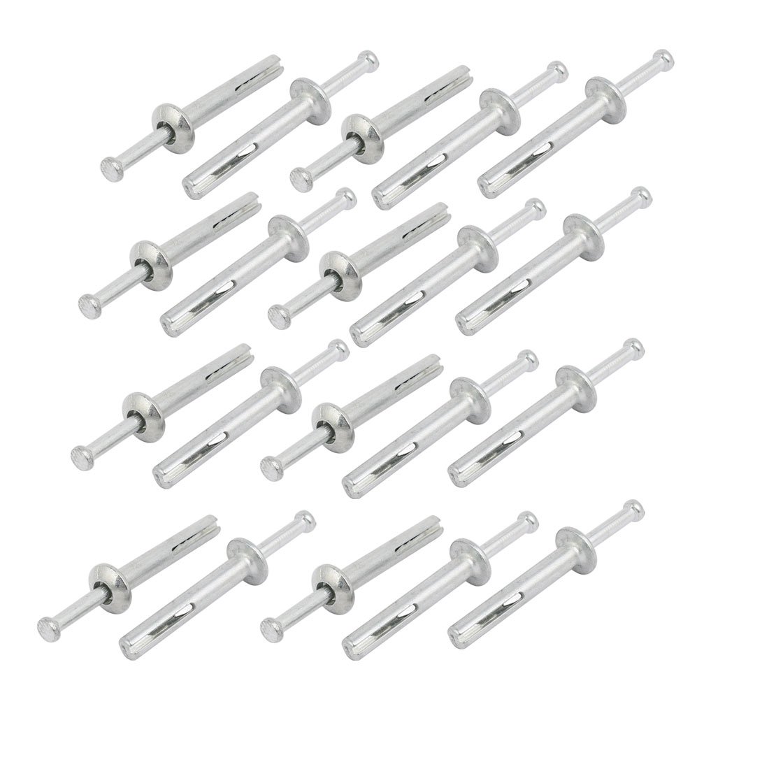 Aexit 6mm Punch Fastener Dia 40mm Depth Zinc Alloy Drive Anchor Silver Tone 20pcs Model:58as247qo110