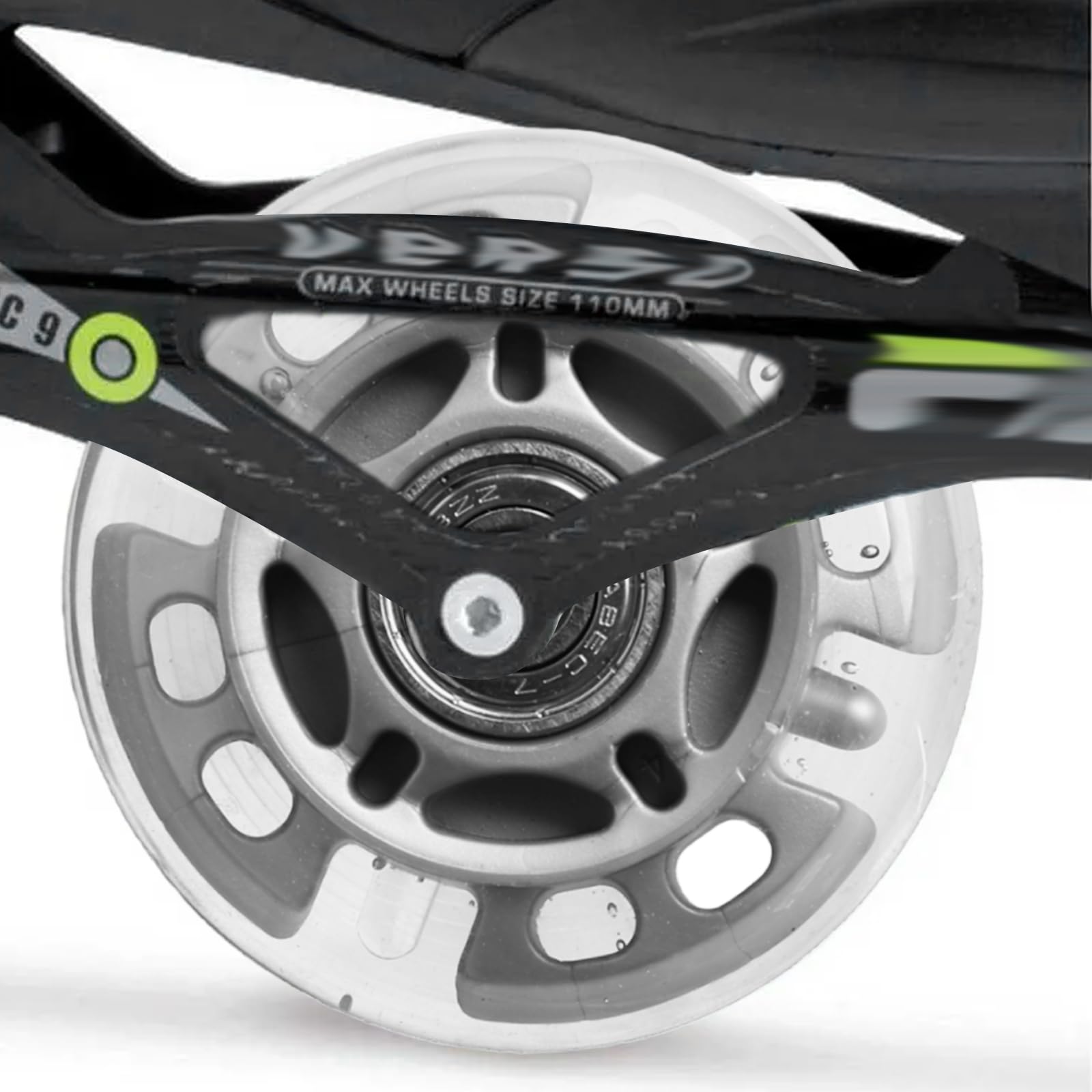 Lot de 8 roues de rollers LED 72 mm – Roues lumineuses avec roulements à billes – Roulettes de rechange pour patins à roulettes et patins de fitness