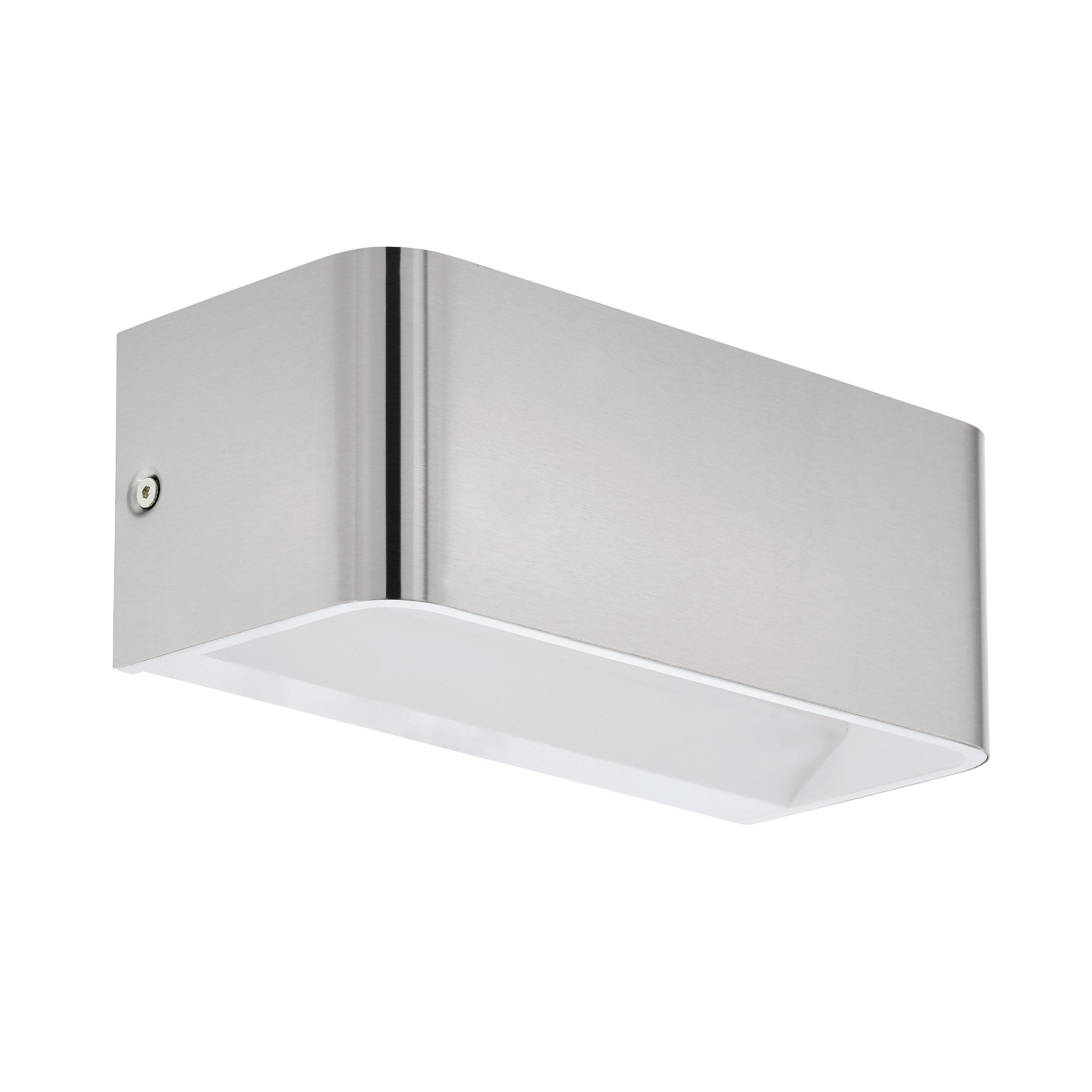 Eglo Matt Nickel Led Wall Lamp Sania 4, Single-Flame Wall Light, Minimalist Design, Indoor Aluminium Wall Spotlight, Living Room Lamp, Hallway Lamp In Matte Nickel, White, L 20 Cm