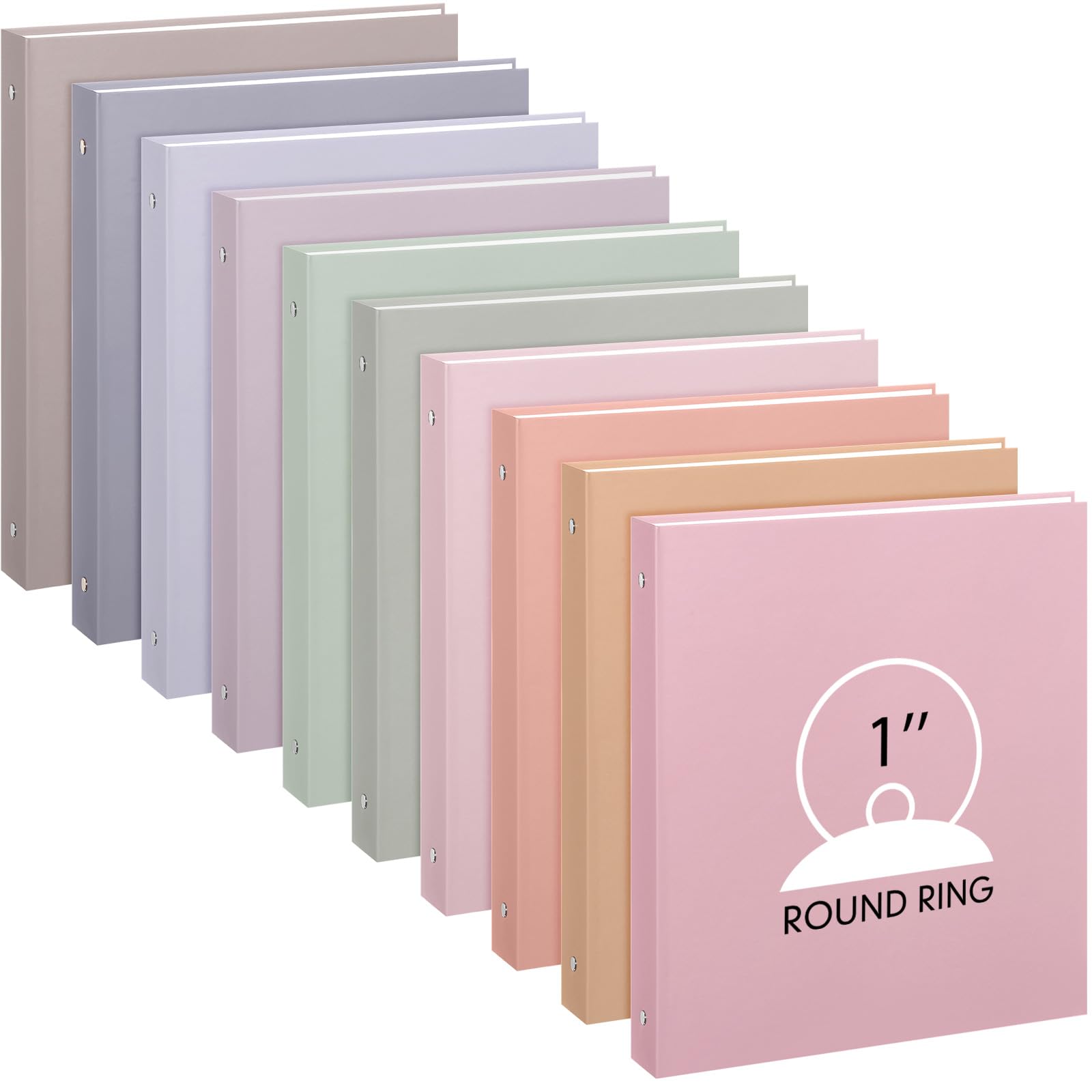 Photo 1 of Ctosree 10 Pcs Heavy Duty 3 Ring Binder with 2 Pockets Multicolor Hardcover Binders Loose Leaf Binder for Letter Size Paper School Office Home, 10 Colors (Fantasy Color,1") Fantasy Color 1"