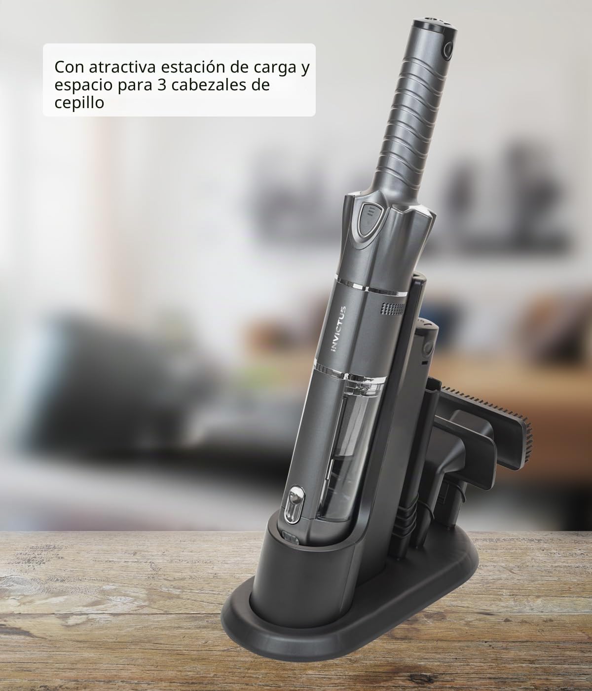 Genius Invictus One 3.0 A28340 Aspiradora inalámbrica Negro Plata 120 W 100 ml 74 decibelios