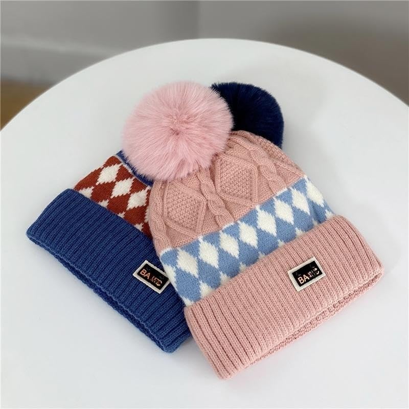 Gorro cálido para niños gorros de invierno con bufanda conjunto de dos piezas con orejeras 3