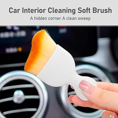 Miniatura 3 de Cepillo de limpieza interior de automóvil, cepillo para polvo, cepillo de belleza con detalle de cerdas suaves, salida de aire acondicionado,