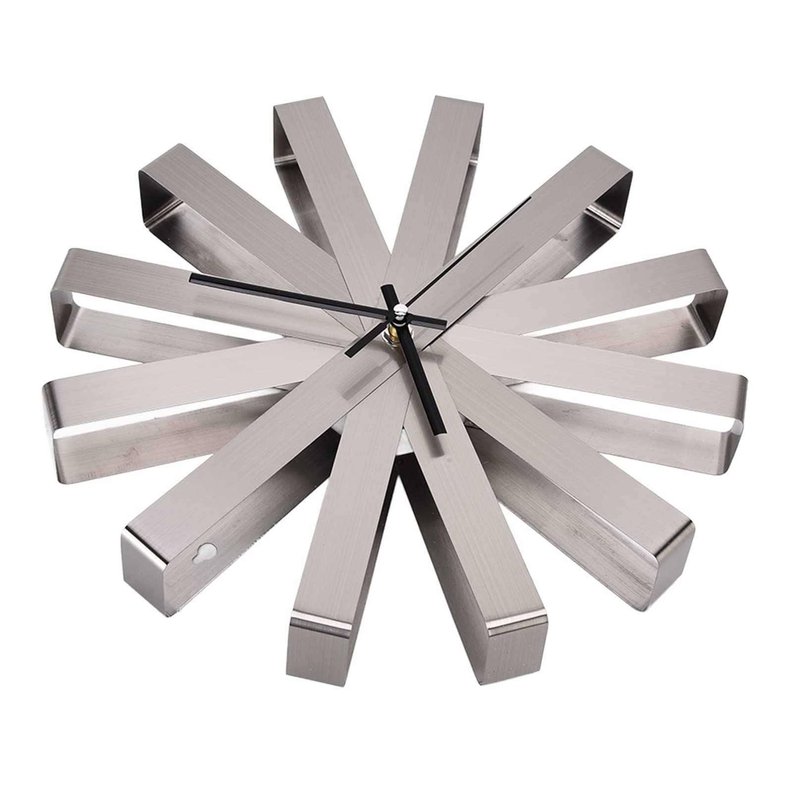 Reloj de Pared de Acero Inoxidable, Elegante, Silencioso,