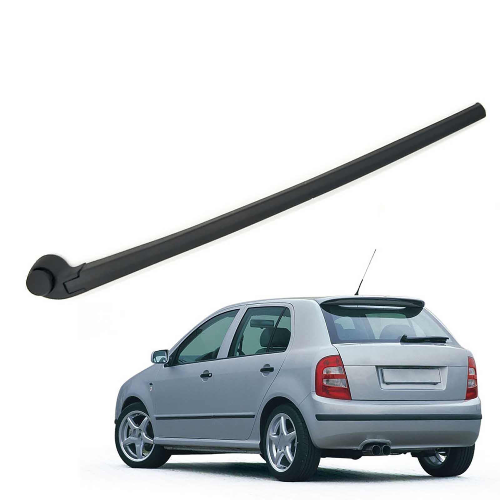 Escobillas limpiaparabrisas trasero Skoda Fabia I 2000-2008 de fácil montaje con brazo negro