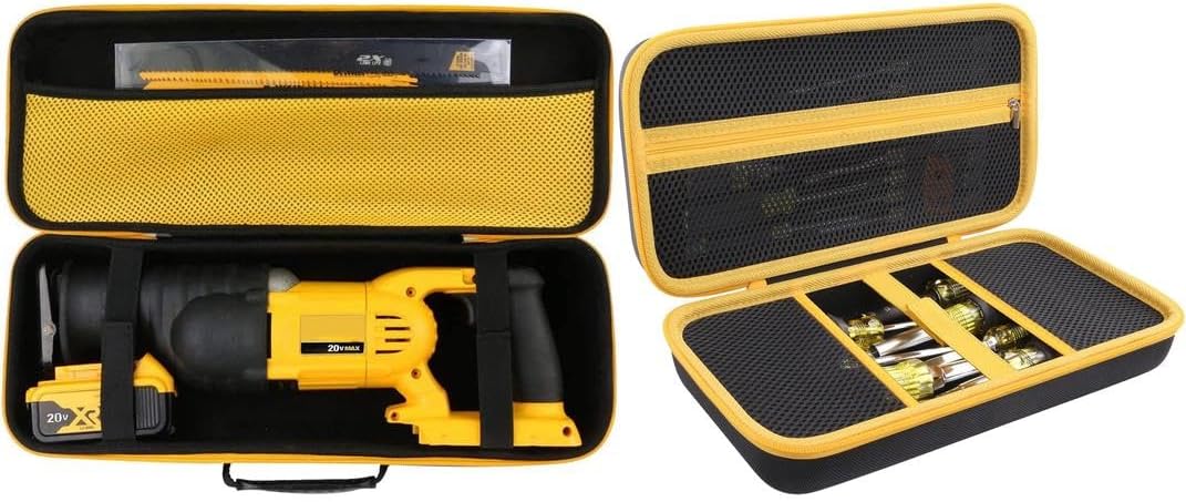 Khanka Hard Tool Case replacement for DEWALT DCS380B/DCS380P1 Cordless Reciprocating Saw+Dewalt Screwdrivers Case