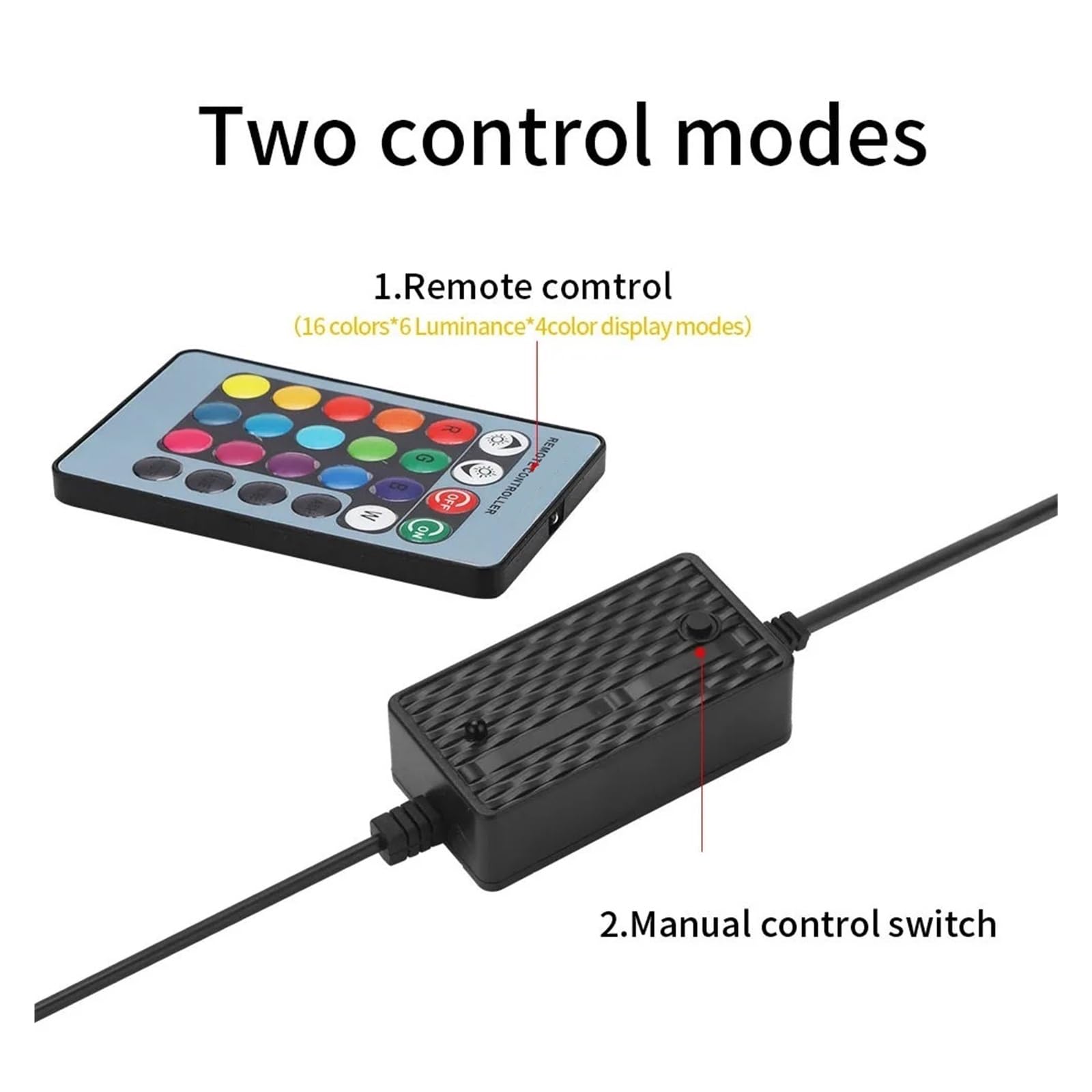 Lámpara de Burbujas de Aire LED de luz de Control Remoto de Acuario de 90-260 V 20-58 cm(SZD-A20RM,UK Plug)