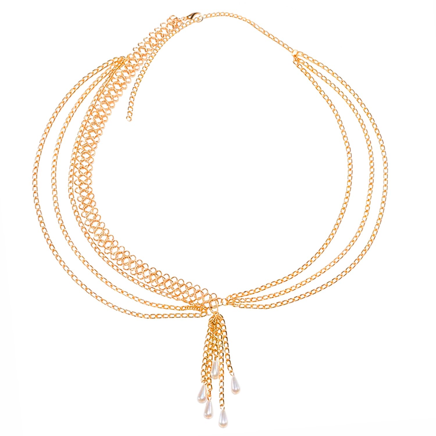 peora Pearl Studded Gold Plated Fancy Kamarbandh Belly Chain Waist Chain Jewellery for Women & Girls-picture-55