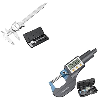 HDLNKAK Dial Caliper 0.001+ Digital Micrometer, Outside Micrometer Precision Measuring Tool, 0-1"/0-25 mm, Inch/Metric 0.00005"/0.001 mm, Machinist Thickness Gauge Tool, Large LCD Display