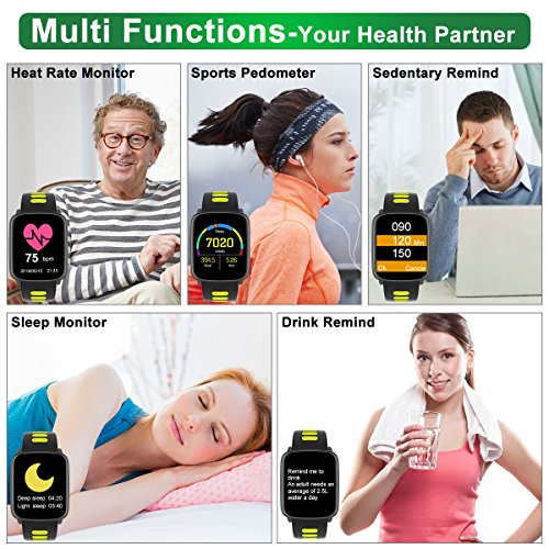 Smartwatch con Pulsómetro,Impermeable IP68 Reloj Deportiva ...