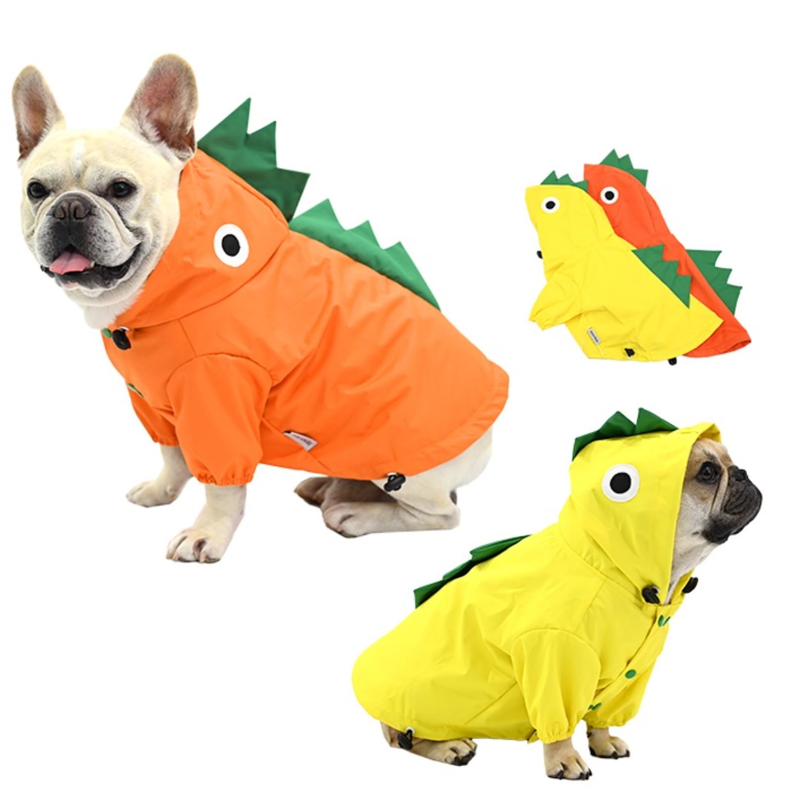 Amazon | 犬 レインコート 恐竜 カッパ オリジナル 雨 散歩 フレンチ