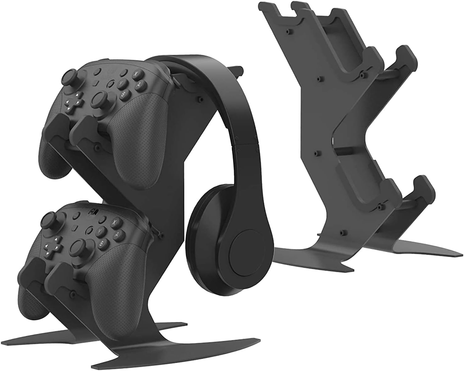 NBCP Soporte para Mando de Juegos, Soporte para Cascos con Mando de Multifunción para Xbox Series/Xbox One/PS5/PS4/Switch, Accesorios para Controller y Auriculare de Material Metálico