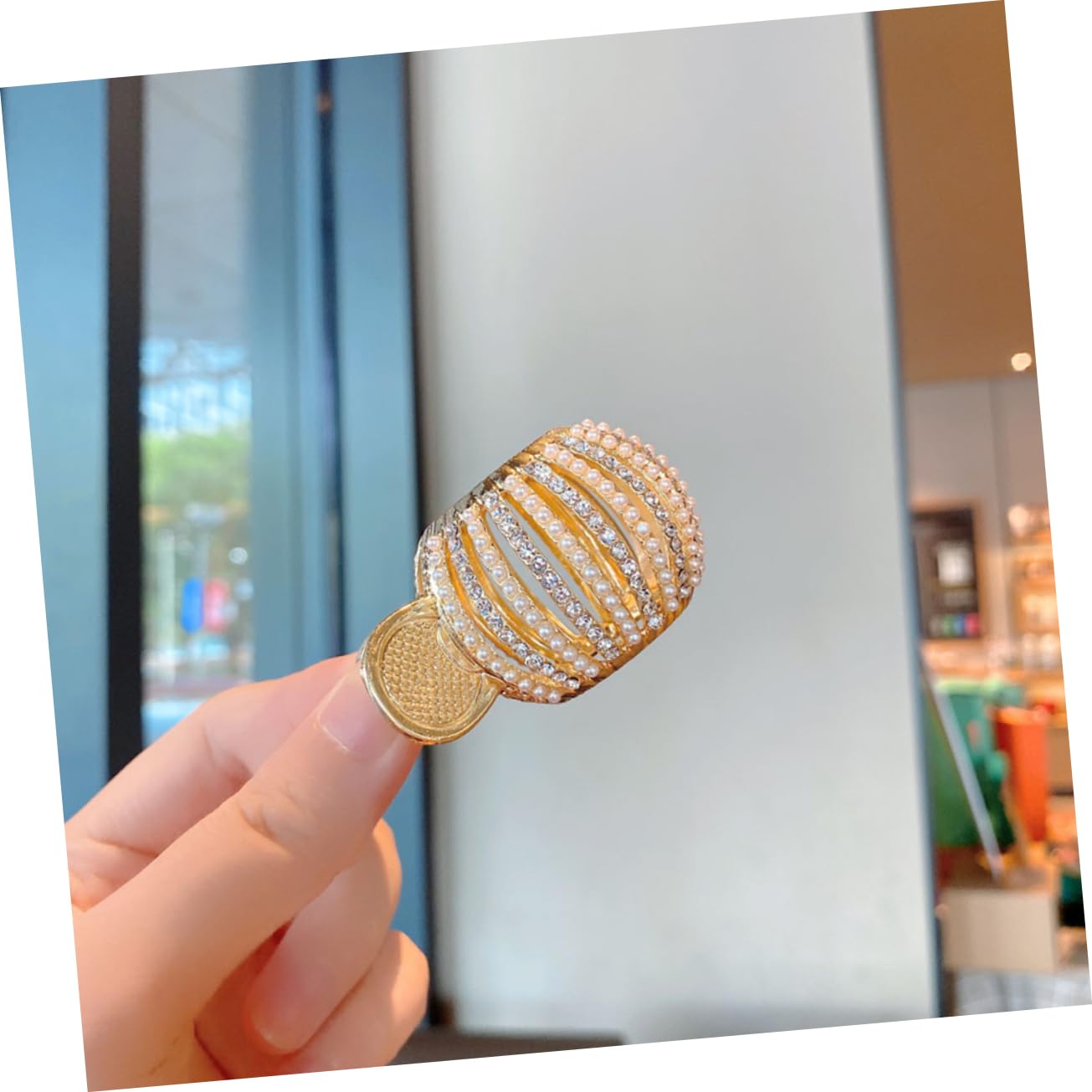 POPETPOP 5pezzi Fermaglio Per Coda Alta Decorato Con Perle Clip Elegante Per Spessi e Lunghi Accessorio Per Occasioni Speciali e Quotidiane Per Matrimoni e Feste